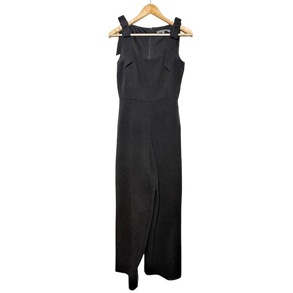 Julia Jordan Bow Strap Wide Leg Jumpsuit - Black - 2 - Picture 2 of 6